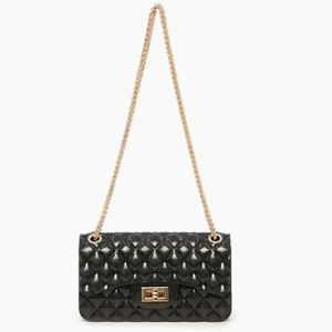 LOVE CANDY CROSSBODY jelly black shinny crossbody or shoulder bag